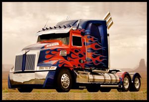 truck Single canvas rectangle optimus pride