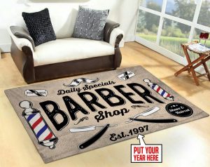 personalized barber shop rug