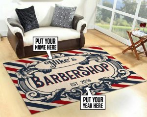 personalized barbershop rug