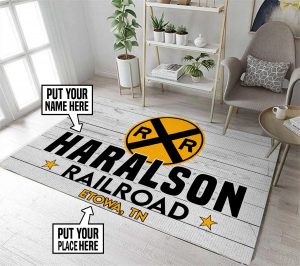 Personalized railroad rug
