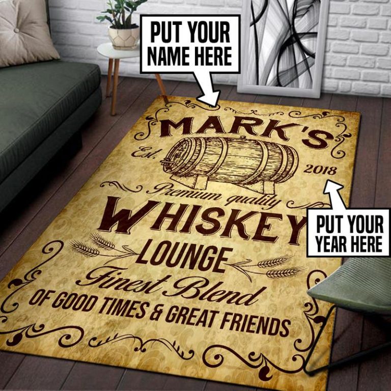 personalized whiskey lounge rug 06013 - Rustypod Store