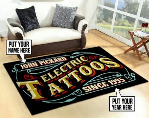 personalized electric tattoo rug