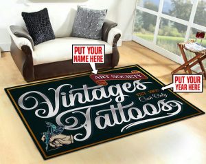 personalized tattoo studio rug