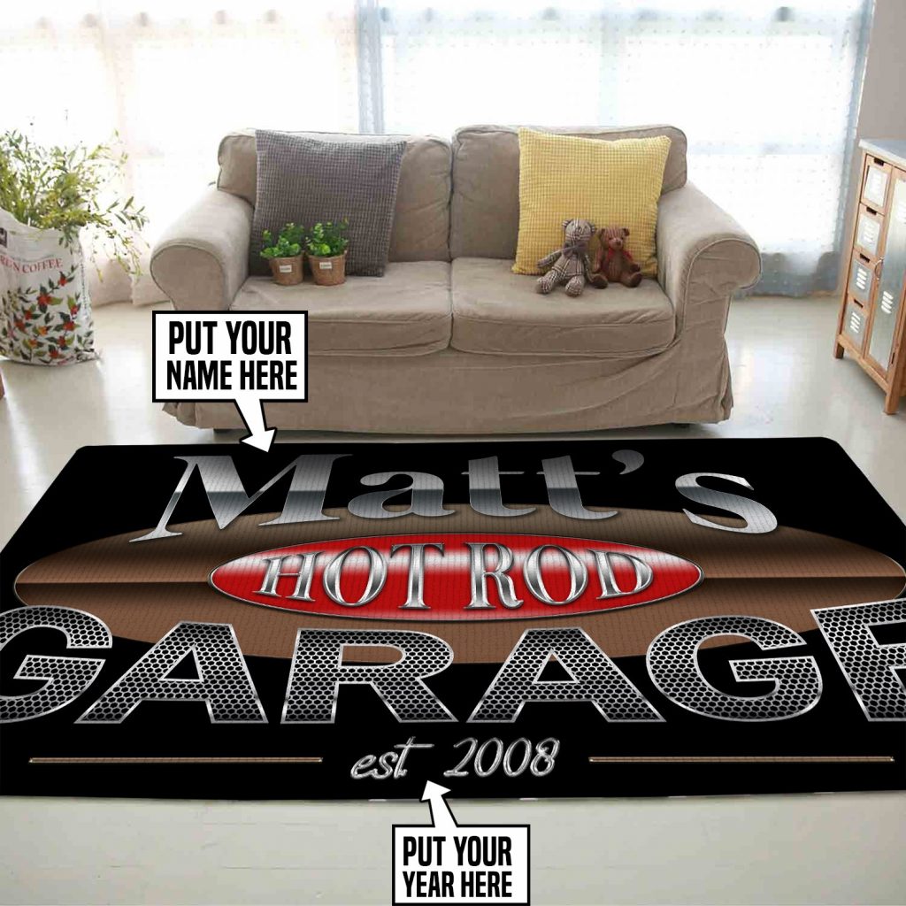 Garage Shop Rug personalized hot rod garage rug 06210 - Rustypod Store