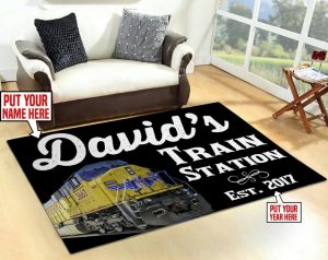 Personalized train room rug