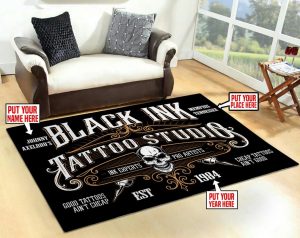 personalized tattoo studio rug