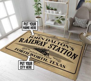 Personalized railway station rug