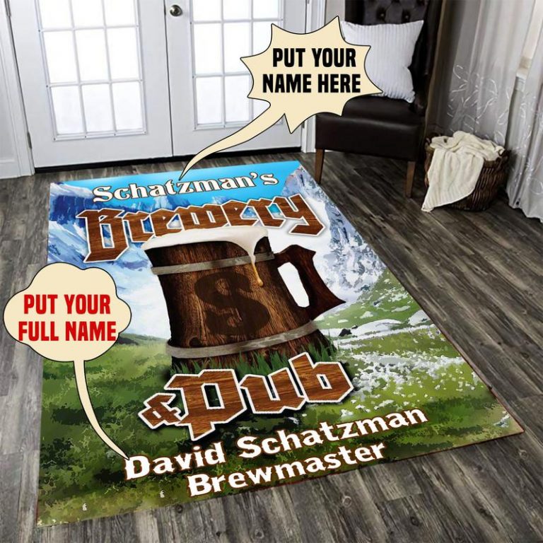 personalized brewery and pub rug 06459 - Rustypod Store