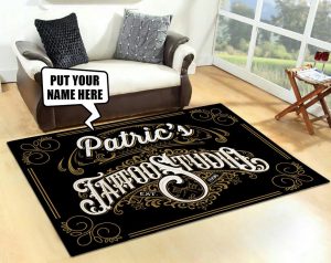 personalized tattoo studio rug