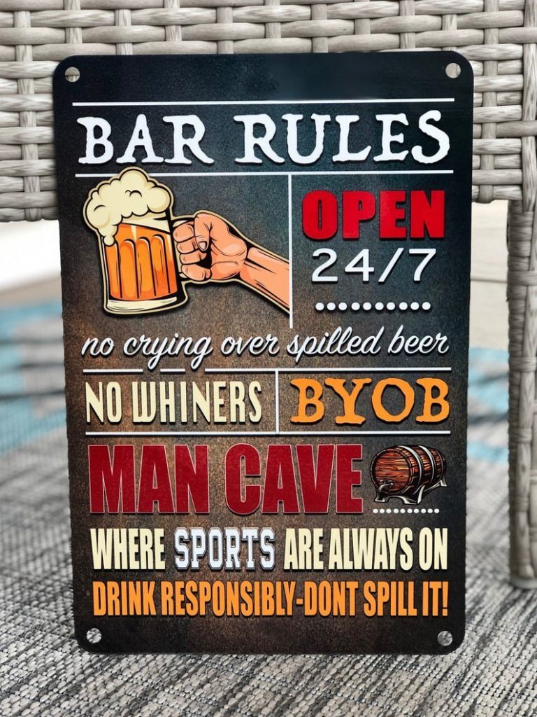 bar rules printed metal sign 06963 - Rustypod Store