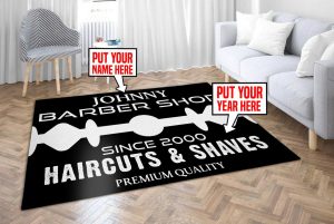 personalized barber shop rug