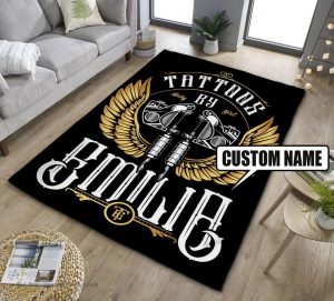 personalized tattoo studio rug