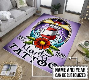 personalized tattoo studio rug