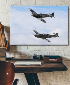 supermarine spitfire bf 109 messerschmitt Single canvas rectangle