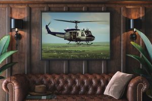 bell uh 1 helicopter Single canvas rectangle