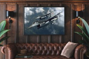 Fighter F-16 Fighting Falcon Single canvas rectangle