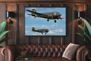 The Douglas C 47 Single canvas rectangle