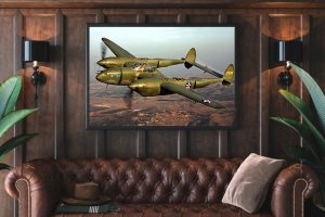 Lockheed P 38 Lightning Single canvas rectangle