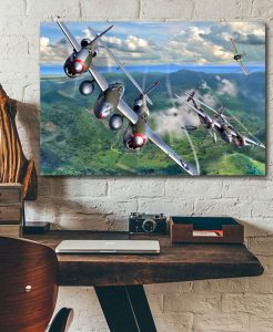 Lockheed P 38 Lightning Single canvas rectangle