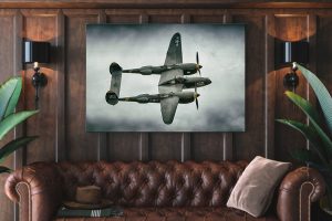 Lockheed P 38 Lightning Single canvas rectangle