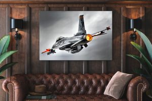 f 16 fighting falcon Single canvas rectangle