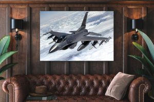 f 16 fighting falcon Single canvas rectangle