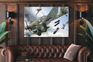 junkers 87 stuka single canvas rectangle