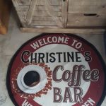 personalized coffee bar round mat 05428