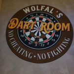 personalized darts room round mat 06128