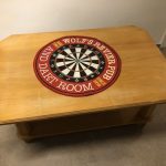 personalized dad's pub and dart room round mat 06075