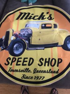 milner's speed shop american graffiti [personalized] round mat 05285 photo review