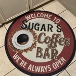 personalized coffee bar round mat 05428