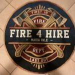 personalized FIREFIGHTER BROTHERHOOD round mat 05880