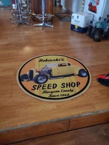 milner's speed shop american graffiti [personalized] round mat 05285 photo review