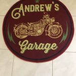 personalized dad's garage round mat 05296