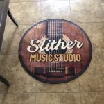 personalized music studio round mat 06081