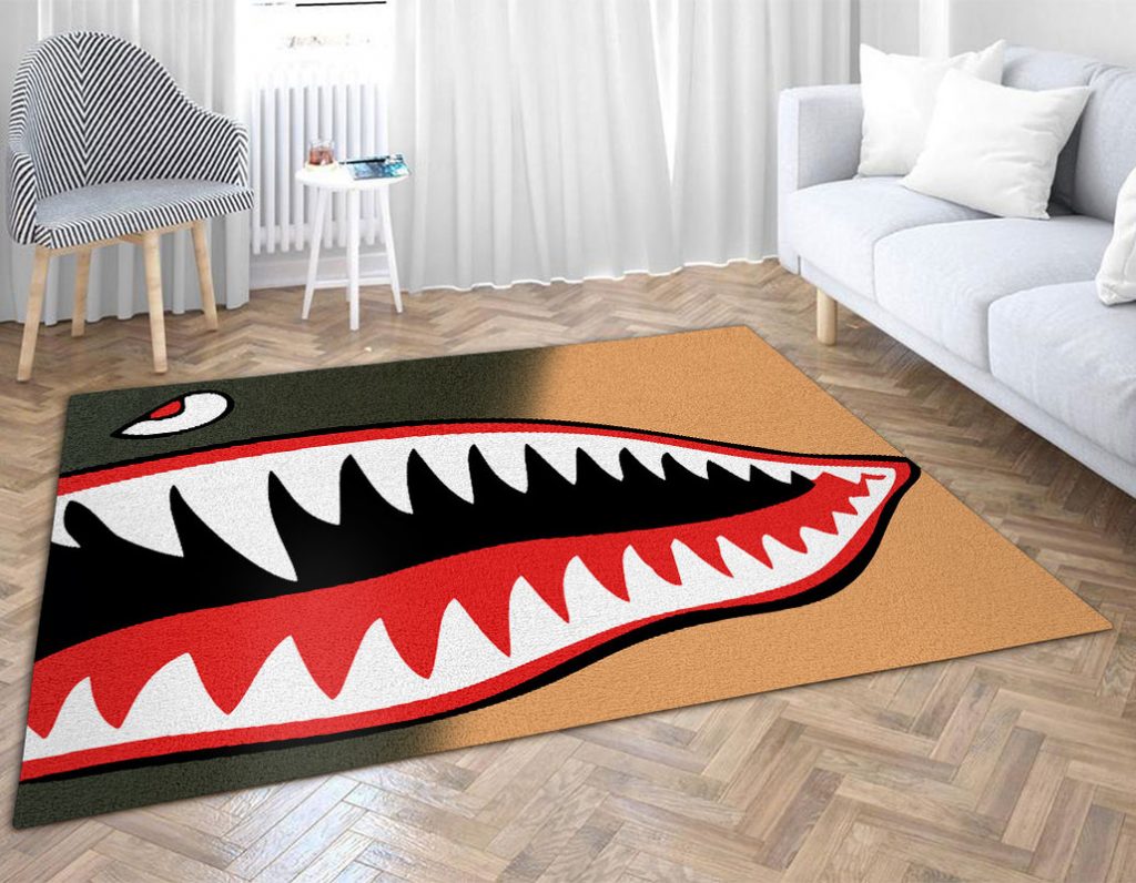 WWII P40 Warhawk Nose Art rug 08998 - Rustypod Store