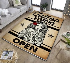 TATTOO STUDIO OPEN rug