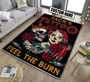 Personalized tattoo studio rug