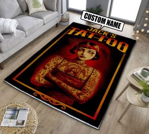 Personalized tattoo studio rug