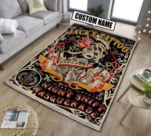 Personalized tattoo studio rug