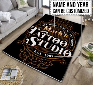 personalized tattoo studio rug