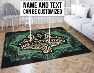 personalized tattoo studio rug