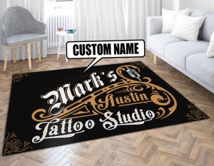 personalized tattoo studio rug