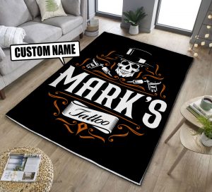 personalized tattoo studio rug