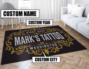 personalized tattoo studio rug