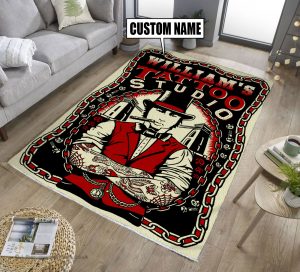 personalized tattoo studio rug