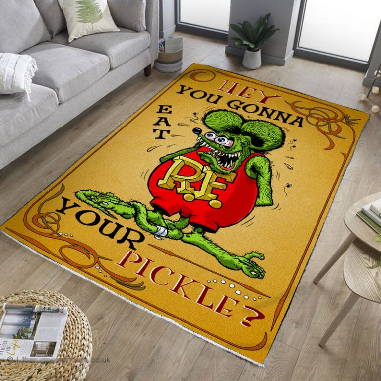 hot rod garage | you gonna eat your pickle rug 09599 - Rustypod Store