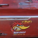 2 PCS personalized hot rod garage | speed shop vinyl stickers 09592