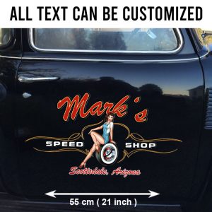 2 pcs personalized pinup girl spark plug | car lettering | pinstriping set 02 vinyl stickers